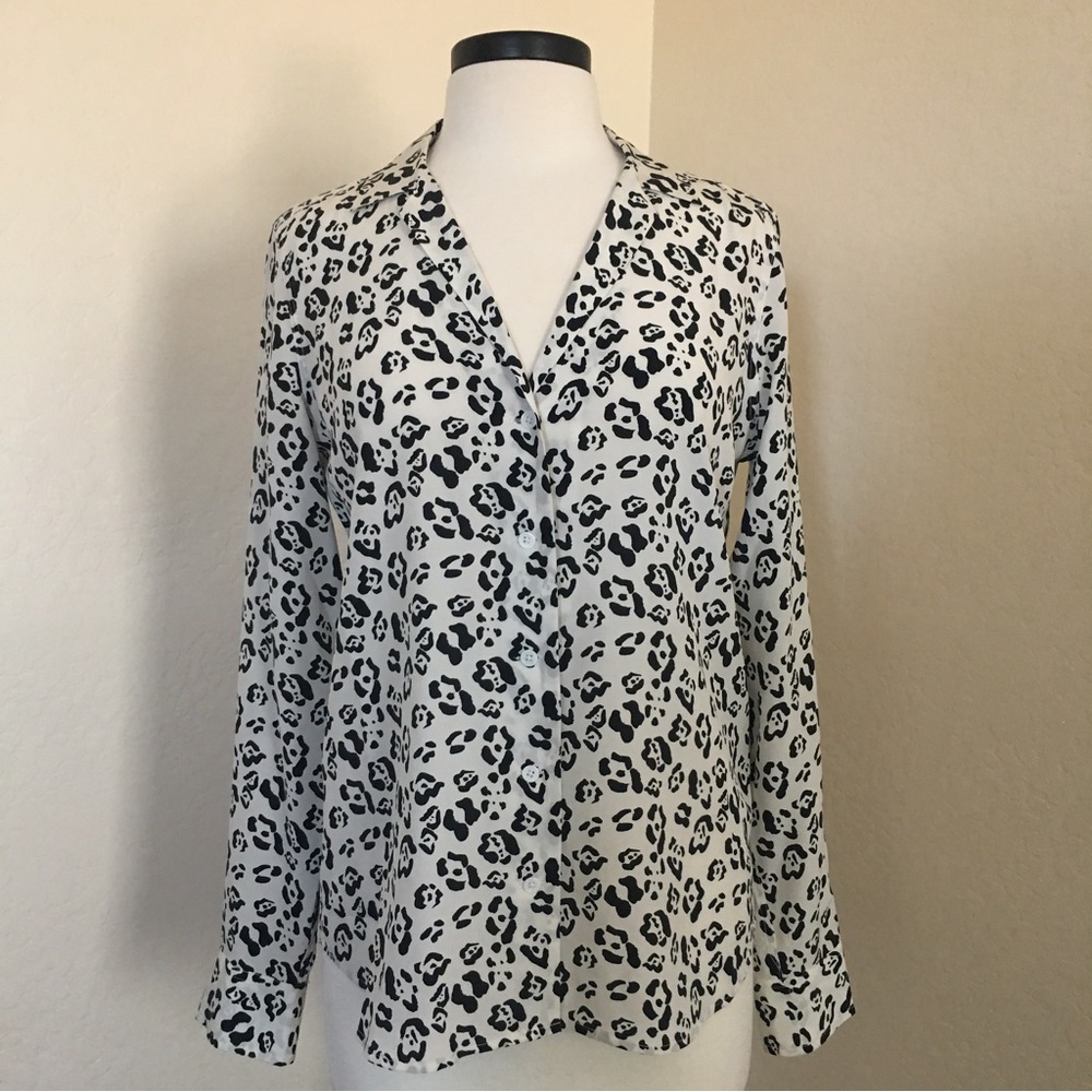 NWOT Equipment Slim Signature Leopard Print Silk Blouse, Size M